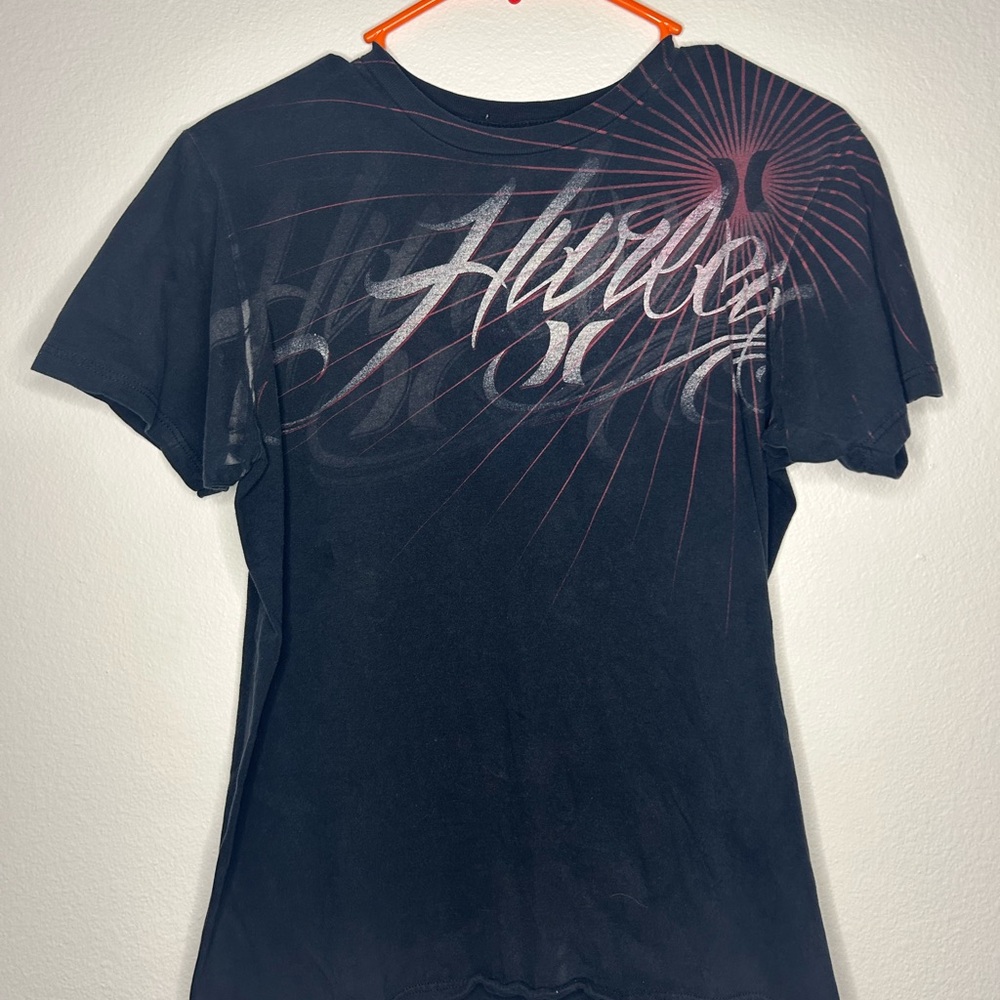 Hurley Black and Red Graphic Tee